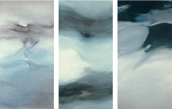 Renata Rampazzi - Dissolvenza Dissolvenza 2 Dissolvenza 3 (1990 - oil on canvas 100 x 200)