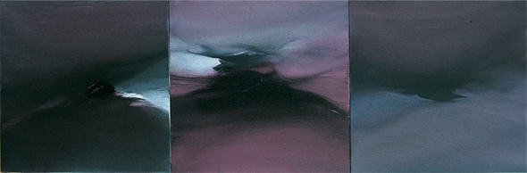 Renata Rampazzi - Trittico Viola (2004 - huile sur toile 40 x 120)