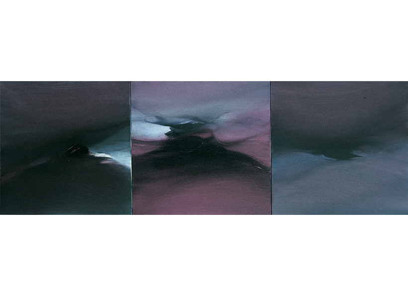Renata Rampazzi - Trittico Viola (2004 - huile sur toile 40 x 120)
