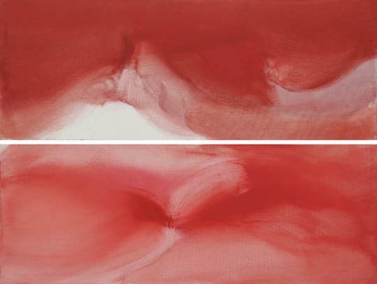 Renata Rampazzi - Rosso 7Rosso 8 ( - oil on canvas 30 x 80)