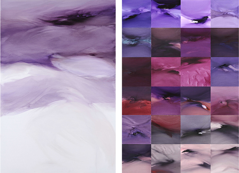Renata Rampazzi - SospensioneViola (2011 - oil on canvas<br/>front and back view 180 x 120)